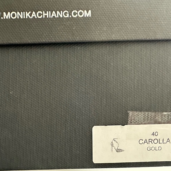 MONIKA CHIANG CAROLLA MIRRORED GOLD LEATHER PUMPS - Picture 3 of 7